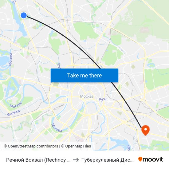 Речной Вокзал (Rechnoy Vokzal) to Туберкулезный Диспансер map
