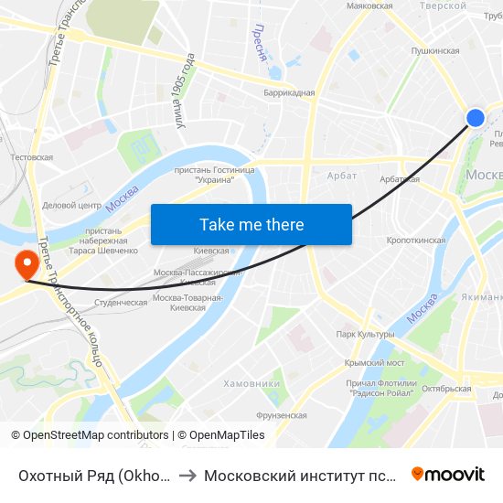 Охотный Ряд (Okhotny Ryad) to Московский институт психоанализа map