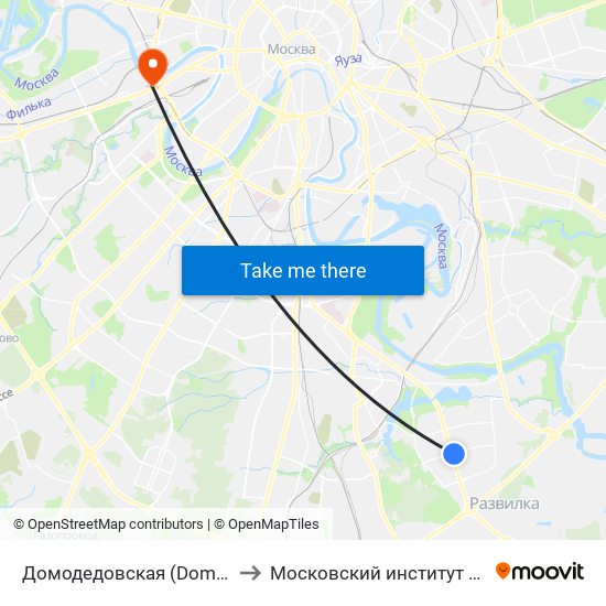 Домодедовская (Domodedovskaya) to Московский институт психоанализа map