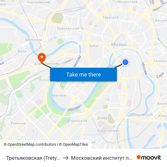 Третьяковская (Tretyakovskaya) to Московский институт психоанализа map