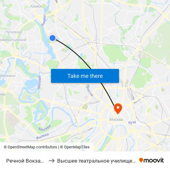 Речной Вокзал (Rechnoy Vokzal) to Высшее театральное училище (институт) имени М. С. Щепкина map