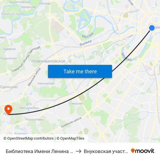 Библиотека Имени Ленина (Biblioteka Imeni Lenina) to Внуковская участковая больница map