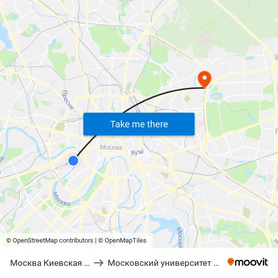 Москва Киевская (Kievsky Station) to Московский университет МВД имени В.Я. Кикотя map