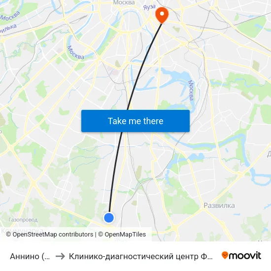 Аннино (Annino) to Клинико-диагностический центр ФКЦ ВМТ ФМБА России map