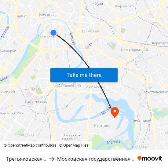 Третьяковская (Tretyakovskaya) to Московская государственная академия водного транспорта map