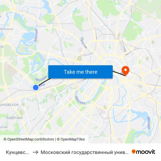 Кунцевская (Kuntsevskaya) to Московский государственный университет технологий и управления имени К. Г. Разумовского map