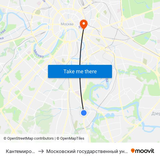 Кантемировская (Kantemirovskaya) to Московский государственный университет технологий и управления имени К. Г. Разумовского map