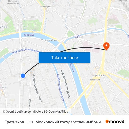 Третьяковская (Tretyakovskaya) to Московский государственный университет технологий и управления имени К. Г. Разумовского map