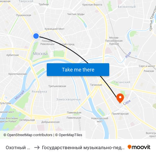 Охотный Ряд (Okhotny Ryad) to Государственный музыкально-педагогический институт им. М. М. Ипполитова-Иванова map