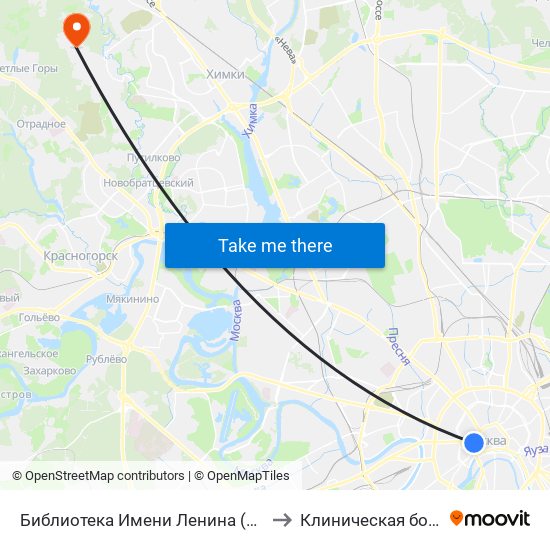 Библиотека Имени Ленина (Biblioteka Imeni Lenina) to Клиническая больница №119 map