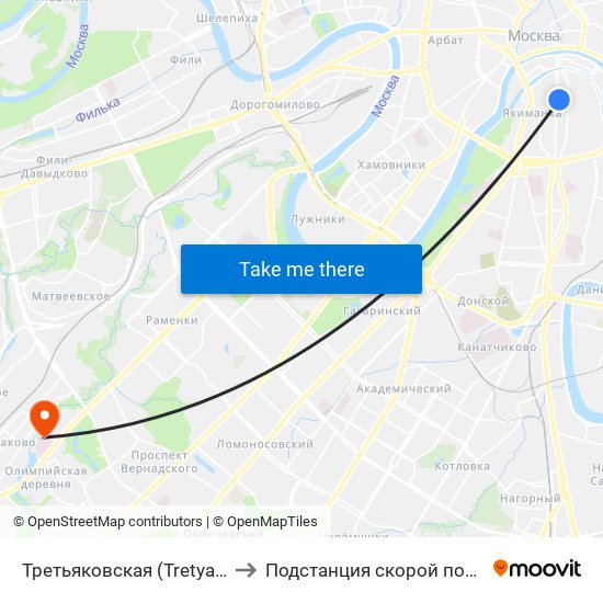 Третьяковская (Tretyakovskaya) to Подстанция скорой помощи №26 map