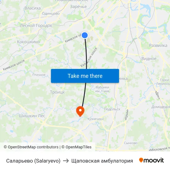 Саларьево (Salaryevo) to Щаповская амбулатория map