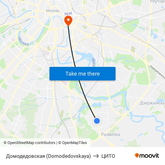 Домодедовская (Domodedovskaya) to ЦИТО map