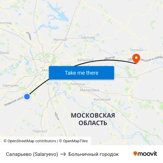 Саларьево (Salaryevo) to Больничный городок map