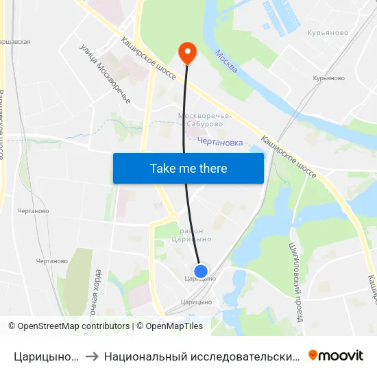 Царицыно (Tsaritsyno) to Национальный исследовательский ядерный университет «МИФИ» map