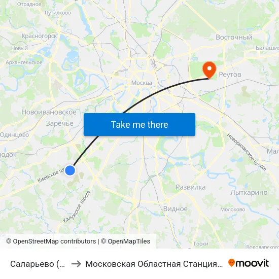 Саларьево (Salaryevo) to Московская Областная Станция Переливания Крови map