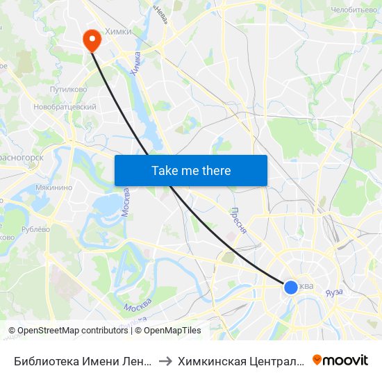 Библиотека Имени Ленина (Biblioteka Imeni Lenina) to Химкинская Центральная городская больница map