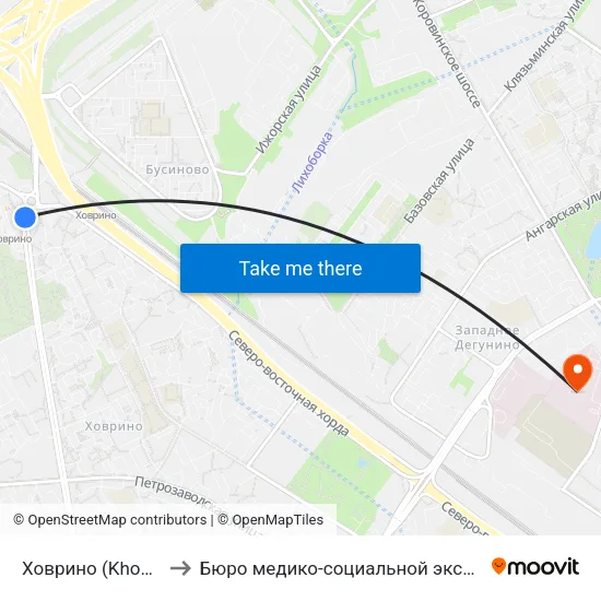 Ховрино (Khovrino) to Бюро медико-социальной экспертизы map