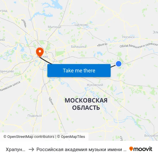 Храпуново to Российская академия музыки имени Гнесиных map