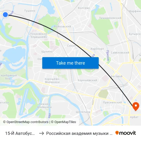 15-Й Автобусный Парк to Российская академия музыки имени Гнесиных map