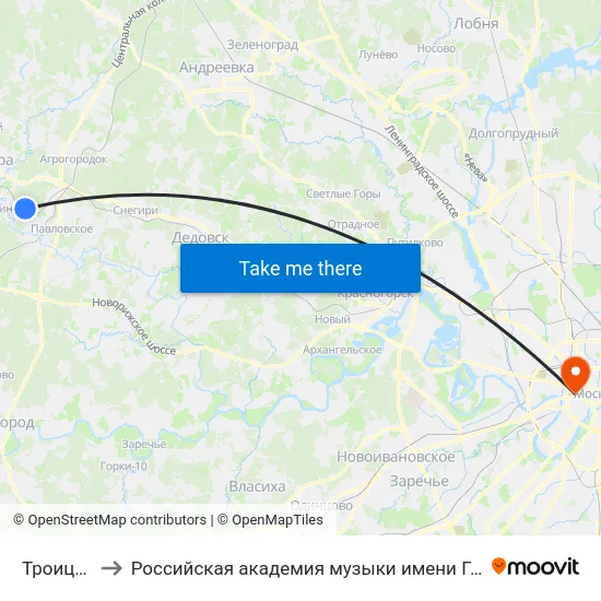Троицкая to Российская академия музыки имени Гнесиных map