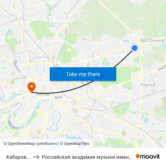 Хабаровская to Российская академия музыки имени Гнесиных map