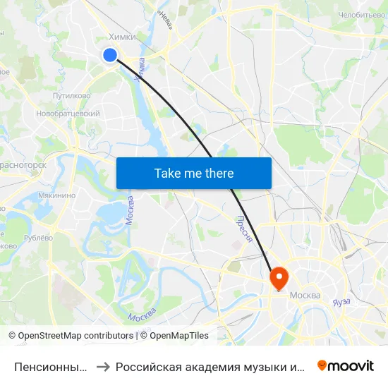 Пенсионный фонд to Российская академия музыки имени Гнесиных map