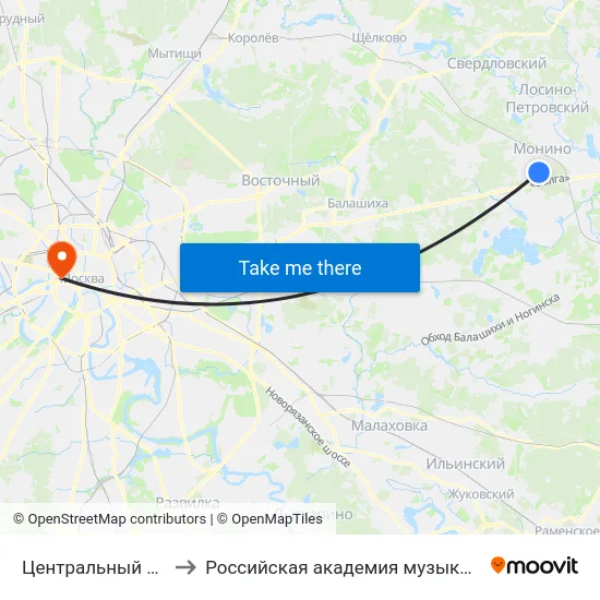 Центральный музей ВВС to Российская академия музыки имени Гнесиных map