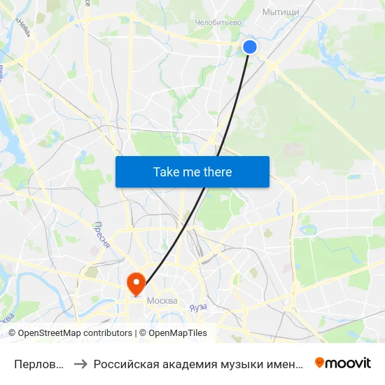 Перловская to Российская академия музыки имени Гнесиных map