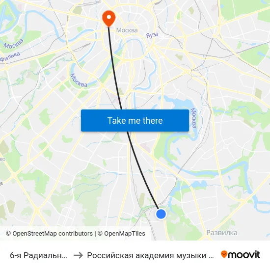 6-я Радиальная улица to Российская академия музыки имени Гнесиных map