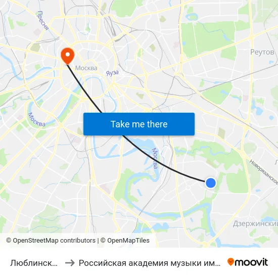 Люблинский суд to Российская академия музыки имени Гнесиных map
