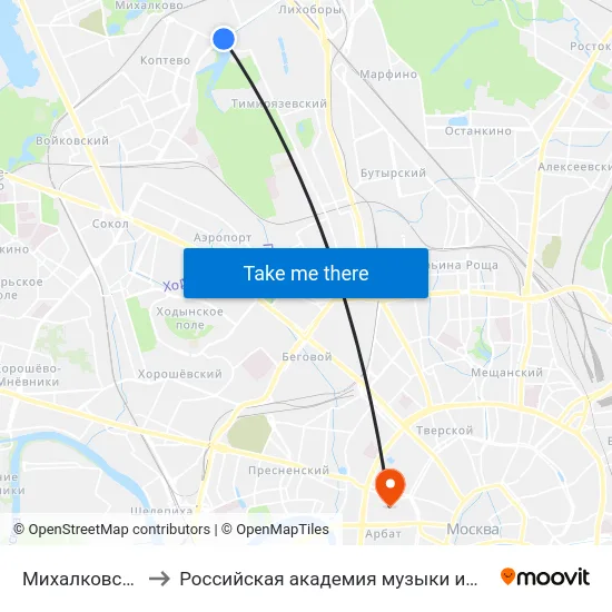 Михалковская ул. to Российская академия музыки имени Гнесиных map