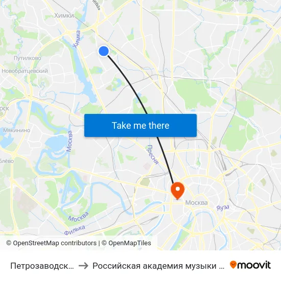 Петрозаводская улица to Российская академия музыки имени Гнесиных map