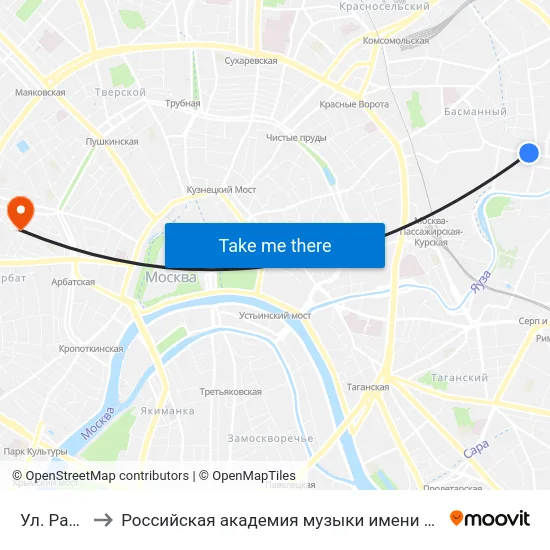 Ул. Радио to Российская академия музыки имени Гнесиных map