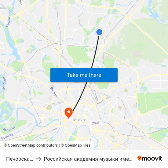 Печорская ул. to Российская академия музыки имени Гнесиных map