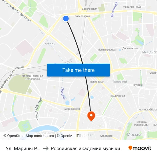 Ул. Марины Расковой to Российская академия музыки имени Гнесиных map