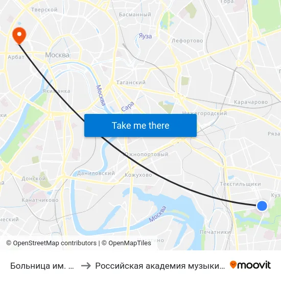 Больница им. Демихова to Российская академия музыки имени Гнесиных map