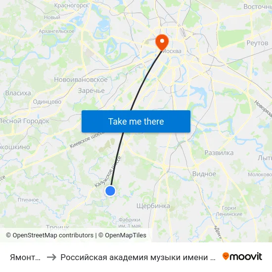 Ямонтово to Российская академия музыки имени Гнесиных map