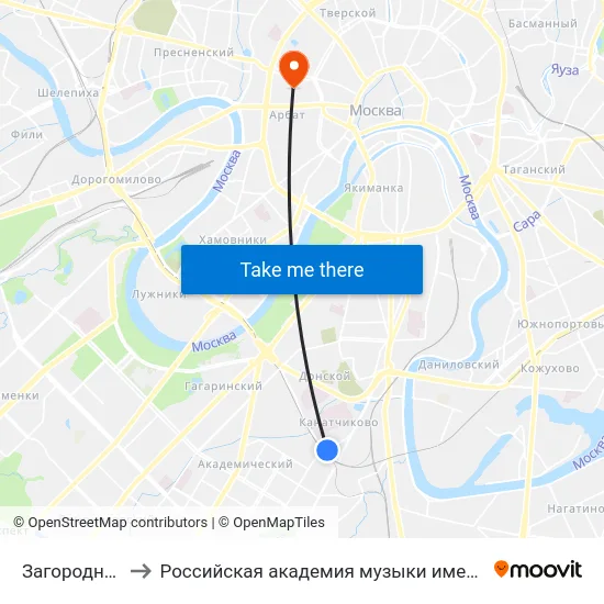 Загородное ш. to Российская академия музыки имени Гнесиных map