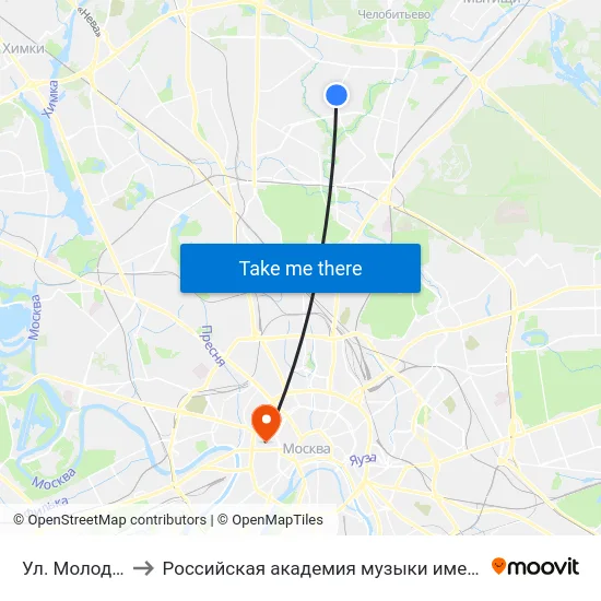 Ул. Молодцова to Российская академия музыки имени Гнесиных map