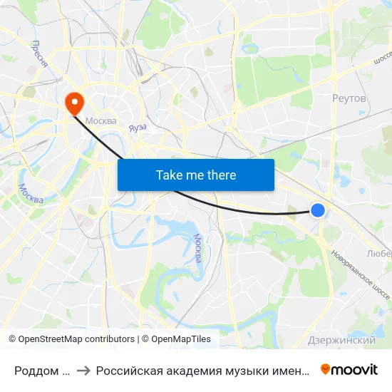 Роддом № 8 to Российская академия музыки имени Гнесиных map