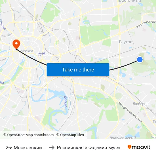 2-й Московский крематорий to Российская академия музыки имени Гнесиных map