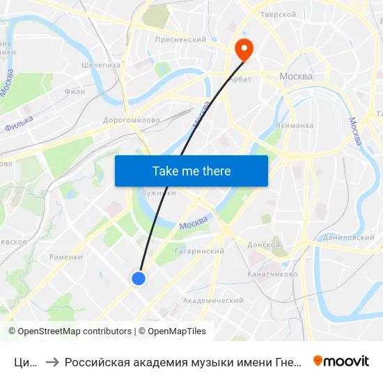 Цирк to Российская академия музыки имени Гнесиных map