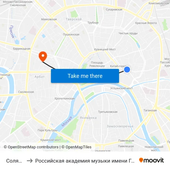 Солянка to Российская академия музыки имени Гнесиных map