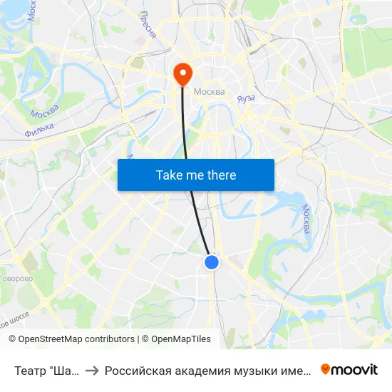 Театр "Шалом" to Российская академия музыки имени Гнесиных map