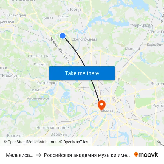 Мелькисарово to Российская академия музыки имени Гнесиных map