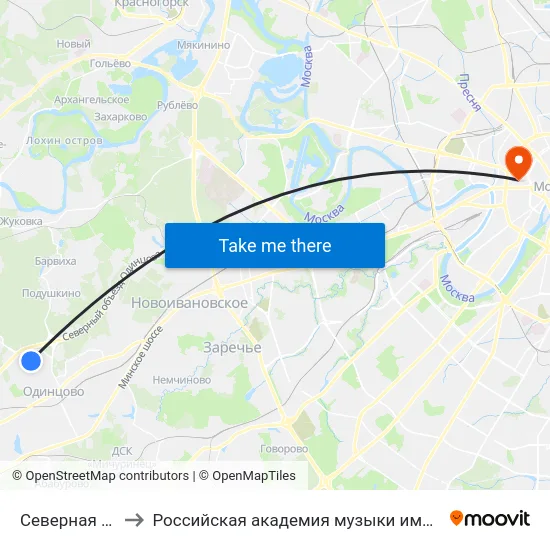 Северная улица to Российская академия музыки имени Гнесиных map