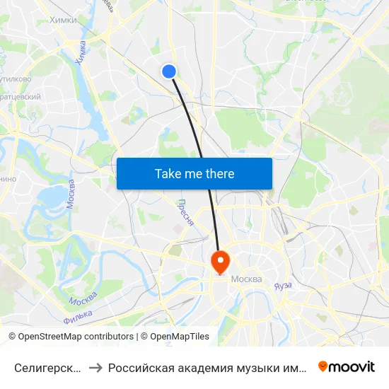 Селигерская ул. to Российская академия музыки имени Гнесиных map