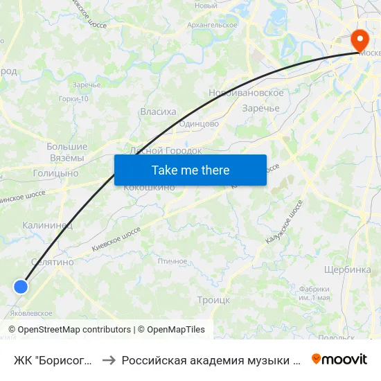 ЖК "Борисоглебское" to Российская академия музыки имени Гнесиных map