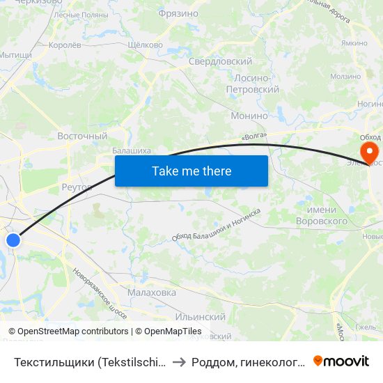 Текстильщики (Tekstilschiki) to Роддом, гинекология map